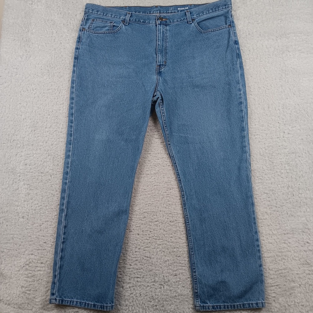 George Jeans Regular Fit Men 44x32 Medium Wash Blue Denim GM08464B